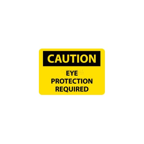 National Marker Co NMC OSHA Sign, Caution Eye Protection Required, 10in X 14in, Yellow/Black C485RB - main